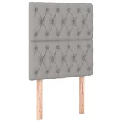 Vidaxl Vzglavje za posteljo svetlo sivo 80x7x118/128 cm blago
