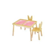 Hanah Home Deciji sto i 2 stolice, Roze