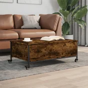 Stolic za kavu s kotacima boja hrasta 91 x 55 x 34 cm drveni