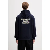 Drôle de Monsieur pulover s kapuco moški bombažen Vine Embroidered Slogan
