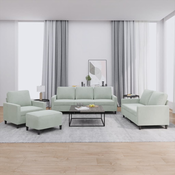 VIDAXL baršunasti 4-dijelni set sofa s jastucima, svjetlosivi