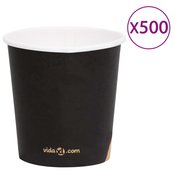 vidaXL Papirnate čaše za kavu 120 ml 500 kom crne