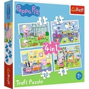 Trefl Puzzle Peppa Pig 4 v 1 - Počitniški spomini 3+, Trefl