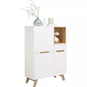 VISOKA KOMODA 95/136,5/41 cm bela, boja hrasta