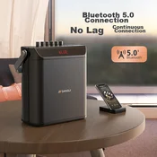 Sansui Bluetooth karaoke zvucnik sa 2 mikrofona E76, USB, Crni