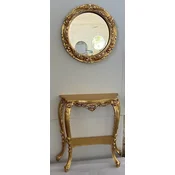 Casa Padrino luxury baroque mirror console - Magnificent baroque style solid wood console with round wall mirror - Wardrobe mirror in baroque style - Luxury quality - Made in Italy