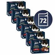 FELIX Tasty Shreds mix vrečke z okusnim mesom v soku 72x80 g