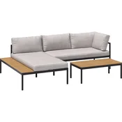 Sedežna garnitura Lankin 3-delna iz aluminija antracitno bež 230 x 170 cm