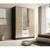 Garderobna omara Neri - 150 cm - črna/bela