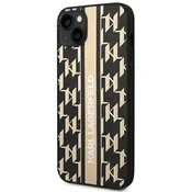 Karl Lagerfeld Etui Karl Lagerfeld Monogram Stripe za iPhone 14 Plus - rjavo