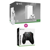 Xbox Series X 1TB Digital Edition (bijela) UK + adapter + Xbox bežicni kontroler (crna) igralne konzole