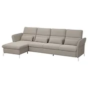FAMMARP Sofa 4-sed i lenjivac, levo metal/Viarp bež/smeda