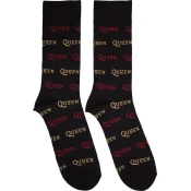 Queen Nogavice Logo Repeat Colour Black 39-45