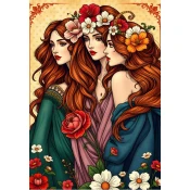 Alipson Puzzle - Puzzle Tri cvetlične muze - 1 000 kosov