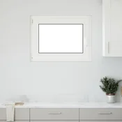 vidaXL Okno za klet RISOR Bela 80 x 50 cm PVC in steklo
