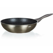 Ponev WOK 28x7,8cm/3mm nelepljiva površina METALLIC PLATINUM