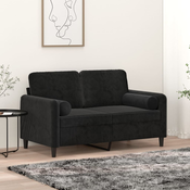 vidaXL Okrasna blazina 2 kosa črna O15x50 cm žamet