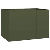 Vidaxl Sadilnik olivno zelena 120x80x80 cm Jeklo