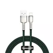 Punjac i podatkovni USB-A na Lightning kabel Baseus Cafule Series Metal - 480Mbps - 2.4A - 1m - green