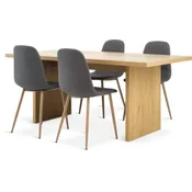 MUNKEBY D180 sto topao hrast + 4 JONSTRUP stolice asfalt