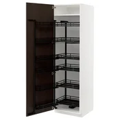 METOD Visoki element s izvlacnim fiokama, bela/Sinarp smeda, 60x60x200 cm