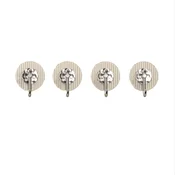 INF 4-Pack Močni samolepilni stenski obešalniki brez vrtanja - obešanje brez poškodb Silver, (5000072385)