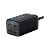 Baseus kućni punjač gan3 pro desk 2x usb-a/2x usb-c + kabel c-c qc 65w black