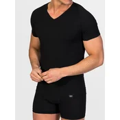 zd ZERO DEFECTS Spodnja majica V-Neck T-Shirt Egiptian Cotton črna