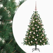 Vidaxl Umetna božična jelka z bučko 120 cm 150 LED Toplo bela