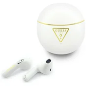 Bluetooth slušalke Guess Script Print - TWS, Bluetooth 6.0, IPX5 - white