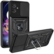 GS Oklepni ovitek za Motorola Moto G54 5G, CamShield Slide, črn