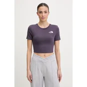 The North Face crop top ženski bombaž z elastanom