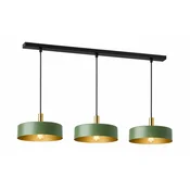 Luster na sajli HAKI 3xE27/60W/230V zelena/crna/sjajni hrom