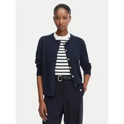 Tommy Hilfiger Pletena jopica Cable Fine WW0WW42370 Mornarsko modra Regular Fit