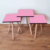 Hanah Home Set klub stočića 3Shp30, 3 komada, Šarena
