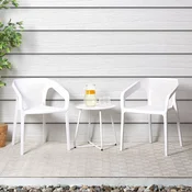 Homestyle4U Vrtni stolni komplet, 55x74,5x54 cm, bela, plastika