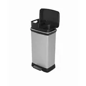 Curver Curver Deco Bin Duo koš za smeti s pedalom 2x23 L, srebrn