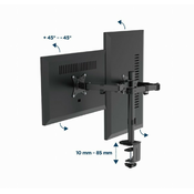 MA-D2-03 Gembird Podesivi dupli stoni drzac za monitor, tilt, 17-32 max.2x9kg
