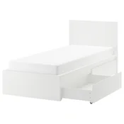 MALM Post okvir, visok, z 2 predaloma, bela/Lindbaden, 90x200 cm