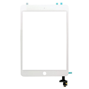 Apple iPad Mini, Mini 2 - steklo na dotik + priključek IC (bel)