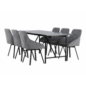 jedilnica set Dallas 3963 Siva + Črna 75x90x200cm