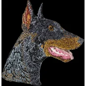 shumee Doberman, Dobermann I - našitek v obliki psa, vezeni našitek, edinstvena dekoracija nahrbtnika znamke Art-Dog