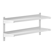 Stenska polica iz nerjavečega jekla - 2 polici - 40 x 120 cm