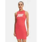 Tommy Jeans Vsakodnevna obleka Bubble DW0DW21351 Koral Slim Fit