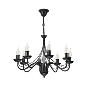 Luster na lancu ANTON 8xE14/60W/230V crna