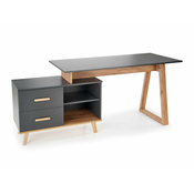 Pisalna miza Houston 1211 S predali, 78x134x60cm, Antracit, Votan hrast