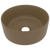 MAISON CHIC Razkošen Umivalnik - Kopalna umivalnik - Lavabo okrogel mat krem 40x15 cm keramičen, (21684646)