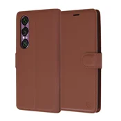 Etui Techsuit Leather Folio za Sony Xperia 1 VI - rjav