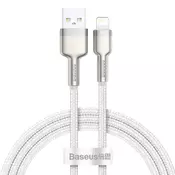 Punjac i podatkovni USB-A na Lightning kabel Baseus Cafule Series Metal - 2.4A - 480Mbps - 1m - white