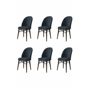 HANAH HOME Set 6 stolica Ritim Anthracite Brown